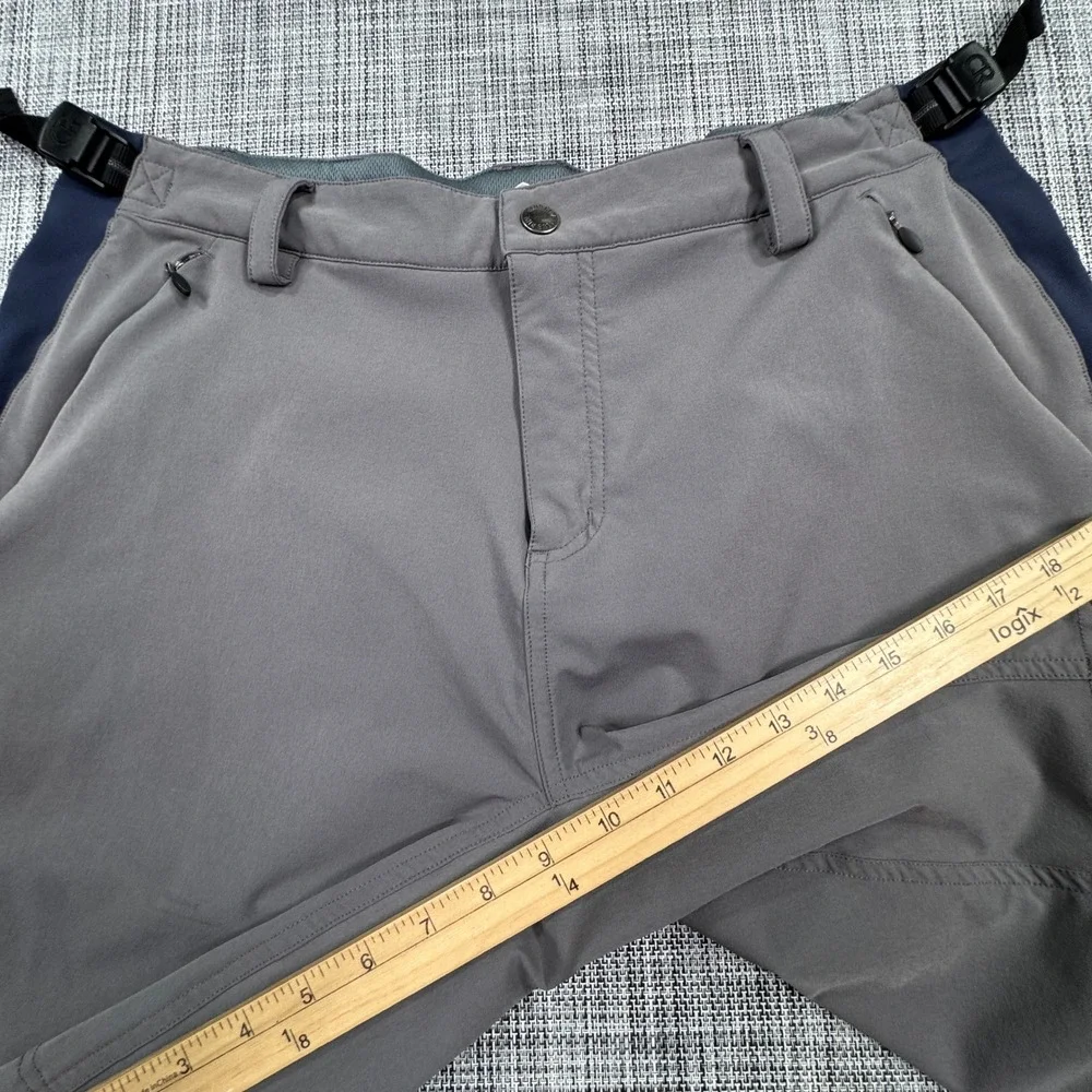 Club Ride Cycling Shorts Mens Large Gray Navy Stretch Adjustable Waist Pockets